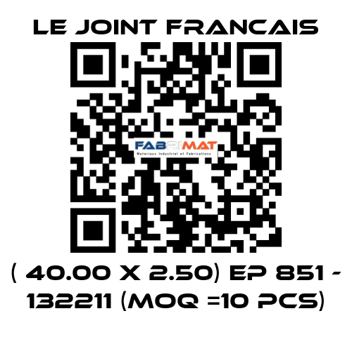 ( 40.00 X 2.50) EP 851 - 132211 (MOQ =10 pcs) LE JOINT FRANCAIS