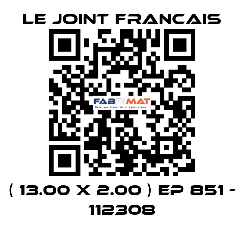 ( 13.00 X 2.00 ) EP 851 - 112308 LE JOINT FRANCAIS