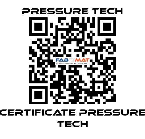 Certificate Pressure Tech Pressure Tech