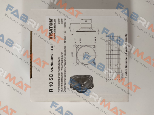 R 10 SC, 4 ohms, item number 2040 visaton