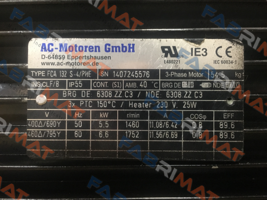 FCA 132 S-4 / PHE B5 UL AC Motoren