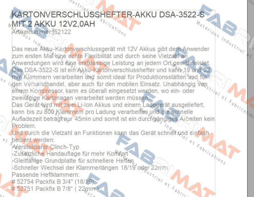 DSA-3522-S MIT 2 AKKU 12V2,0AH Bostitch