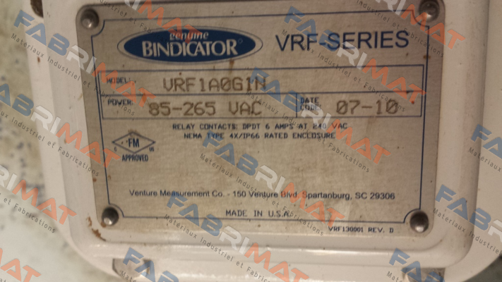 VRF1A0G1N   obsolete replaced by VRFII-SG-N  Bindicator