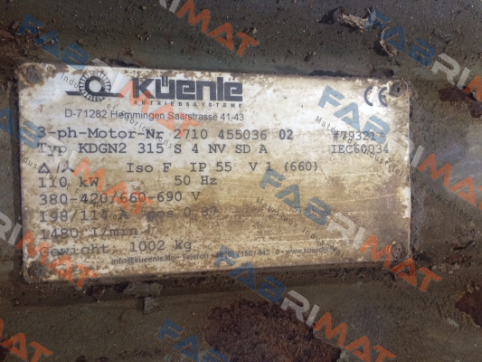 Cooling Fan For 2710 455036 02 79321  Küenle